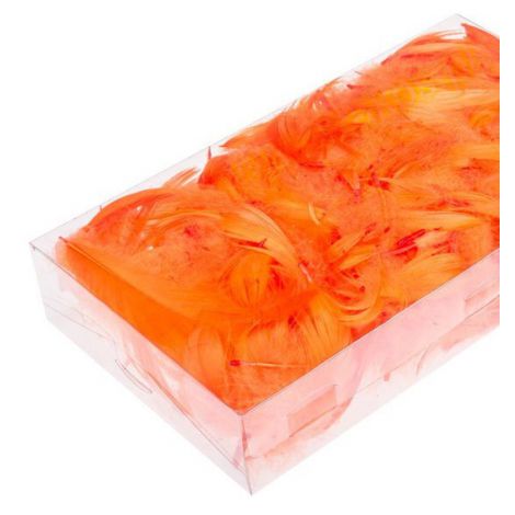 Piórka dekoracyjne Czakos w torebce 10g, Pomarańczowe - 2